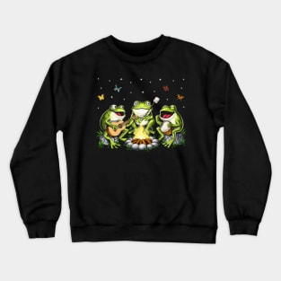 Cottagecore Frogs Camping Crewneck Sweatshirt